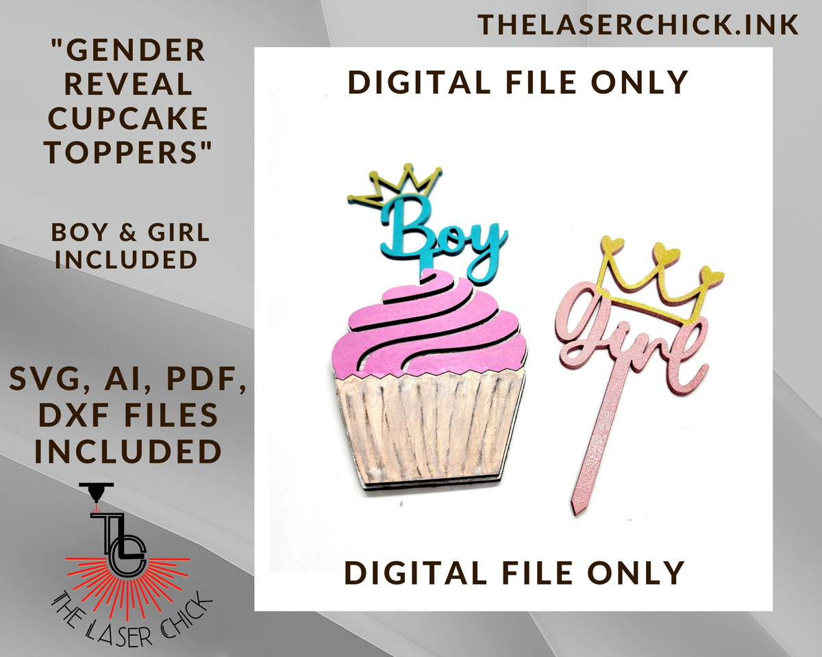 Gender Reveal Cupcake Toppers